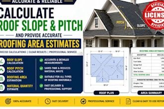 calculate roof slope and pitch and provide accurate roofing area estimates