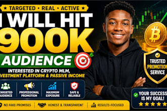 hit 900k audience interested in crypto mlm, investment platform passive income