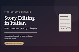 review your italian story and help improve plot, characters and dialogue