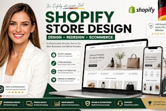 design shopify store, redesign shopify website and german shopify store