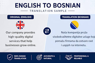 do translation from english to bosnian, serbian or croatian