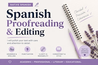 proofread and edit your spanish text