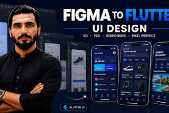 convert figma, xd or PSD to flutter app UI