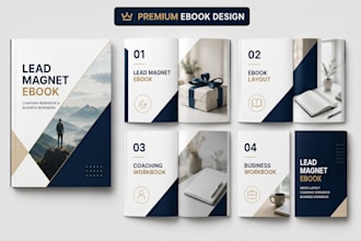 design lead magnet ebook, ebook layout, coaching workbook and business workbook