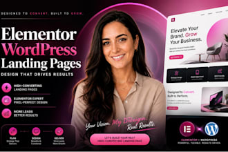 design wordpress elementor landing page with lead capture form page design