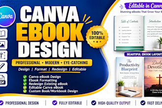 format canva ebook, redesign canva ebook, editable canva ebook,canva book design
