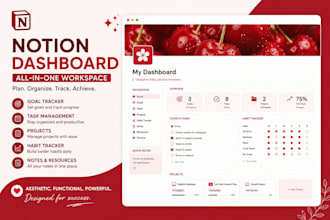 create a beautiful notion planner or dashboard design
