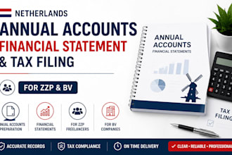 prepare netherlands annual accounts, financial statement and tax filing for zzp