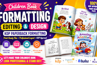 children book formatting edit kid book formatting kdp paperback formatting