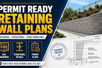do structural retaining wall design plan, drainage slab plan