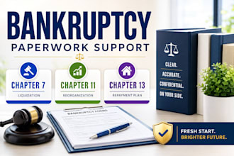 prepare chapter 7, 11 and 13 bankruptcy paperwork
