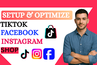 setup facebook shop, instagram shop and tiktok shop