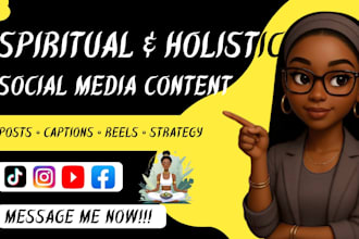 create spiritual wellness and holistic social media content