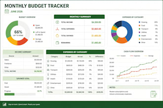 create a custom excel or google sheets budget tracker