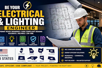 be your electrical and lighting engineer for nj, ga, oh, ok, nd, nc, nv, ne
