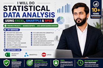 do statistical data analysis using excel, spss, smartpls