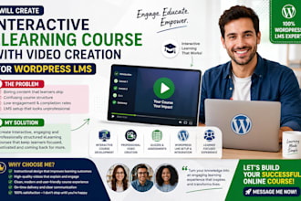 create interactive elearning course with video creation for wordpress lms