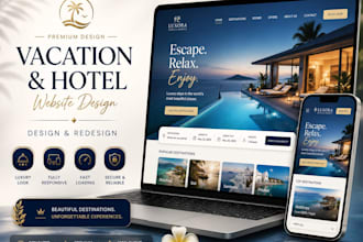 design vacation rental website, airbnb, booking website, hotel website, vacation