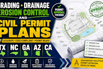 review sign and seal grading drainage and civil engineering plans for tx ca ga