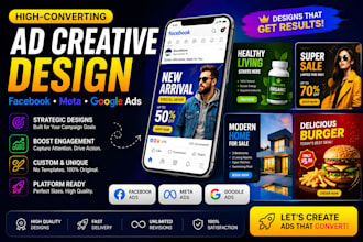design facebook ad creative static ads image  for google ads and meta ads