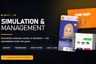 develop a simulation management or tycoon game in unity