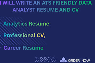 write an ats friendly data analyst resume and CV