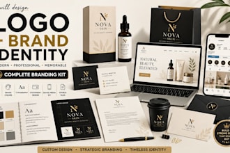 design a modern business logo, brand identity and complete branding kit