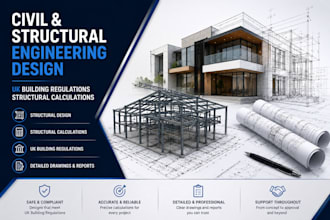 provide civil structural engineering design uk building regulations calculations
