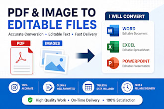 convert scanned images or PDF to editable word, excel or powerpoint