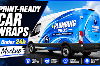 vector car wrap and food truck vehicle graphics in kittl
