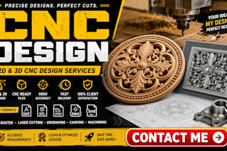 create cnc design, cnc programming, dxf, 3d model, laser cutting, toolpath files