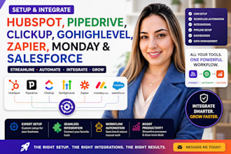 setup hubspot pipedrive clickup gohighlevel zapier integration monday salesforce