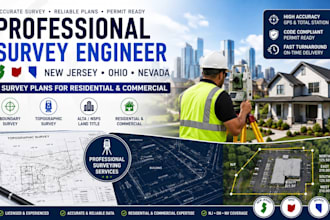 prepare nj, oh, nv, survey engineer plan for residential and commercial
