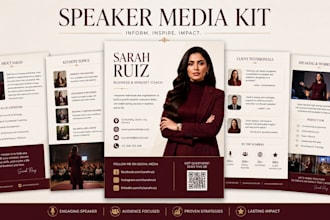 design a professional speaker one sheet, media kit, press kit, epk flyer design