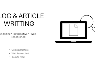 write engaging and well researched blog posts and articles