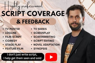 provide script coverage, feedback, notes, analysis for your screenplay or script