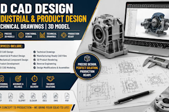 do 3d cad design industrial product design and technical drawings 3d model