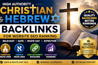 build high authority christian and hebrew backlinks   for website SEO