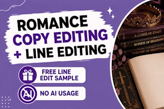 be your romance book editor for copy and line editing