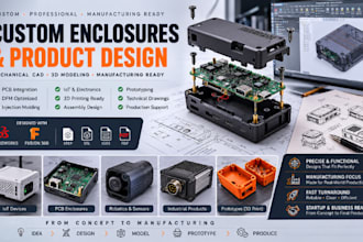 design custom product enclosures 3d cad solidworks fusion 360 dfm manufacturing