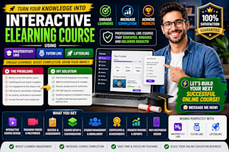 create interactive elearning course using masterstudy,  tutor lms, lifterlms