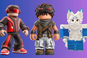 draw roblox avatar, minecraft character, anime  roblox game character, pfp art