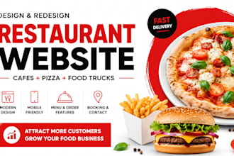 design redesign online website for restaurants cafes pizza and food trucks