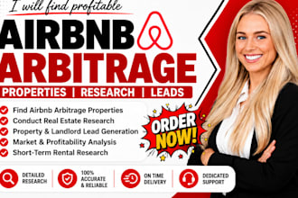 find airbnb arbitrage properties conduct real estate research generate lead