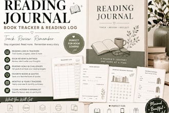 design a minimalist reading journal, book tracker and reading log