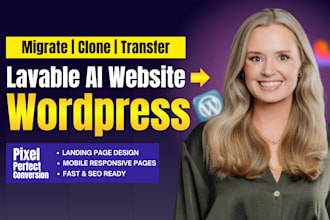 migrate lovable ai website to responsive wordpress design and development