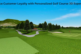 create photorealistic 3d golf course renders and visuals