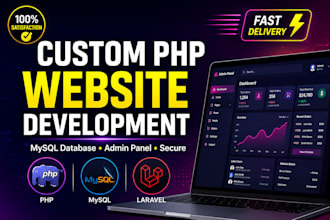 develop a custom PHP website with mysql database and admin panel
