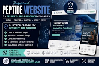 design a professional peptide clinic or research company website