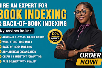create a professional book index or back of book indexing in 24 hours